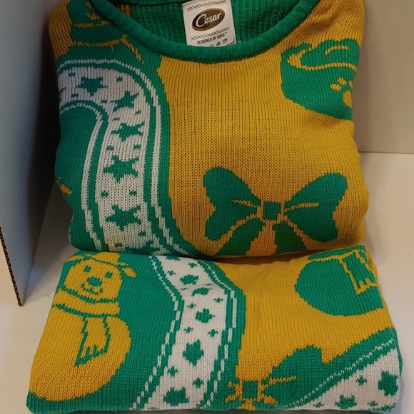 . HUMANSweaterS.Dog Sweater. M Green&YEllow. 2 SWEATERS.  SALE - Picture 1 of 5